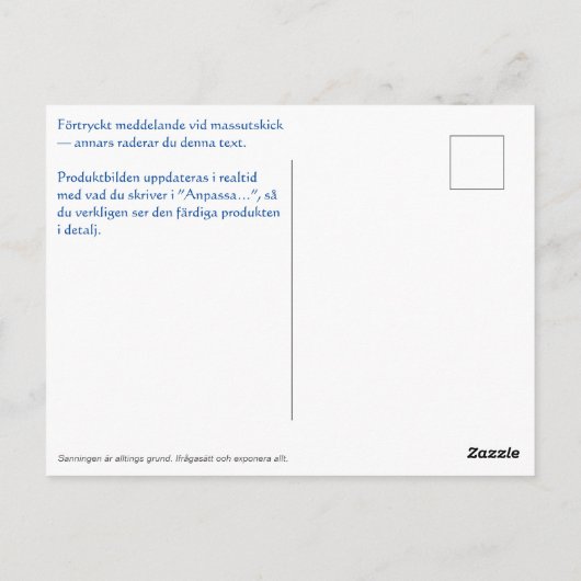 Vykort — Rebell Briefkaart (Achterkant)