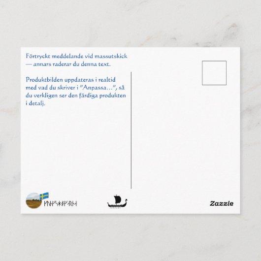 Vykort — Runskrift Briefkaart (Achterkant)