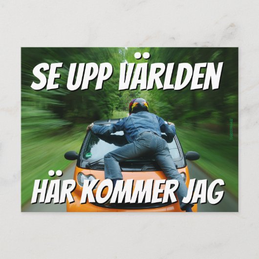 Vykort — Se upp världen Briefkaart (Voorkant)