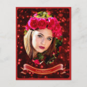 Vykort — Woman in red Briefkaart (Voorkant)