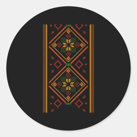 Vyshyvanka Oekraïens Borduurwerk Pro UK Ronde Sticker (Voorkant)