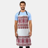 Vyshyvanka Oekraïens Schort Rood Zwart (Gedragen)