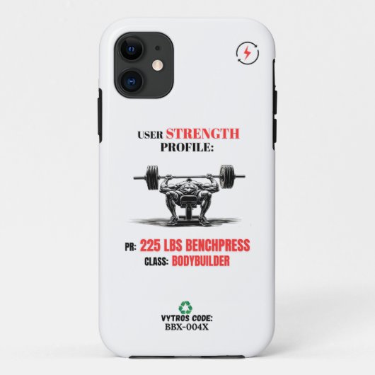 VYTROS Fitness "Sterkte Profiel" iPhone 11 hoesje (Achterkant)