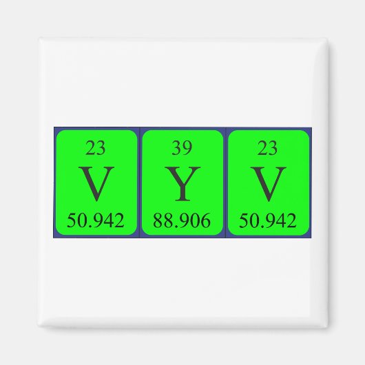 Vyv periodieke tabelnaam magneet (Voorkant)