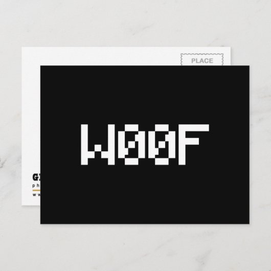 W00F [Dierengeluiden in leetspreken] Briefkaart (Voorkant / Achterkant)