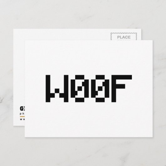 W00F [Dierengeluiden in leetspreken] Briefkaart (Voorkant / Achterkant)