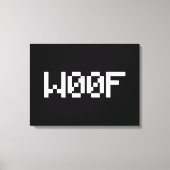 W00F [Dierengeluiden in leetspreken] Canvas Afdruk (Voorkant)
