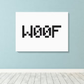 W00F [Dierengeluiden in leetspreken] Canvas Afdruk (Insitu (Houten vloer))