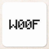 W00F [Dierengeluiden in leetspreken] Kartonnen Onderzetters (Voorkant)