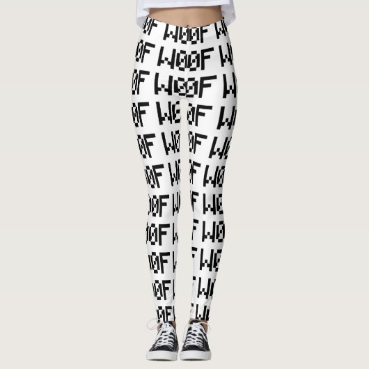 W00F [Dierengeluiden in leetspreken] Leggings (Voorkant)