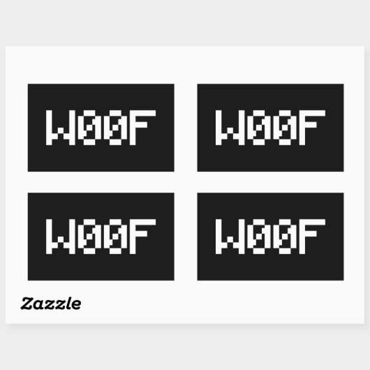 W00F [Dierengeluiden in leetspreken] Rechthoekige Sticker (Vel)