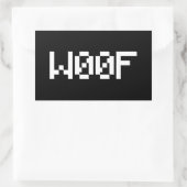 W00F [Dierengeluiden in leetspreken] Rechthoekige Sticker (Tas)