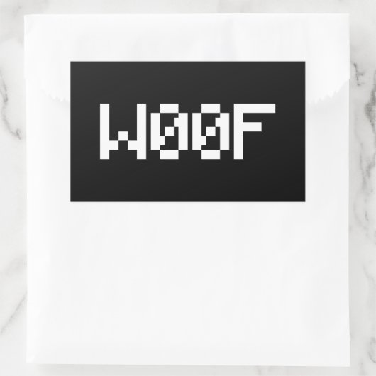 W00F [Dierengeluiden in leetspreken] Rechthoekige Sticker (Tas)