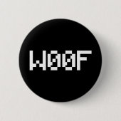 W00F [Dierengeluiden in leetspreken] Ronde Button 5,7 Cm (Voorkant)