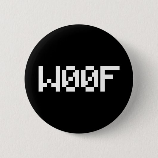 W00F [Dierengeluiden in leetspreken] Ronde Button 5,7 Cm (Voorkant)