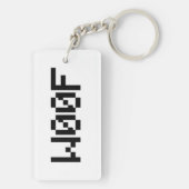 W00F [Dierengeluiden in leetspreken] Sleutelhanger (achterkant)