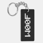 W00F [Dierengeluiden in leetspreken] Sleutelhanger (Voorkant Links)