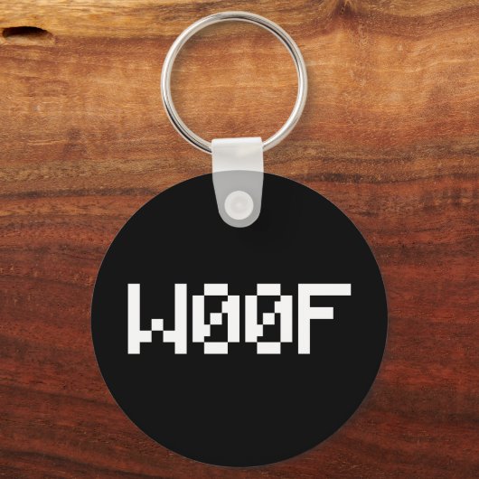 W00F [Dierengeluiden in leetspreken] Sleutelhanger (Voorkant)