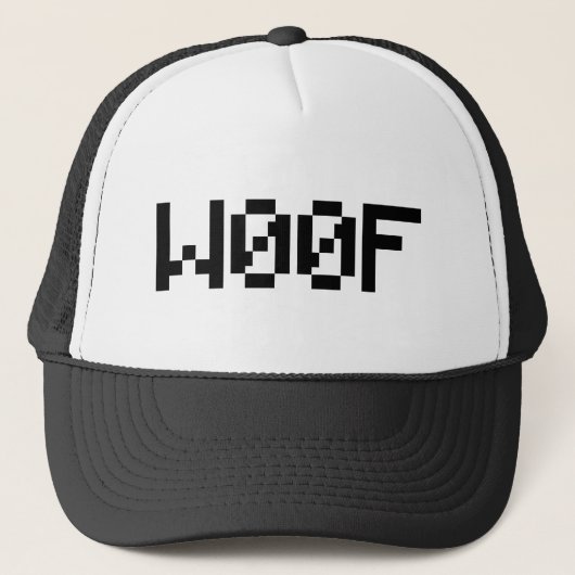 W00F [Dierengeluiden in leetspreken] Trucker Pet (Voorkant)