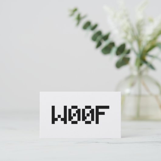 W00F [Leetspeak Animal Sounds] Visitekaartje (Staand voorkant)