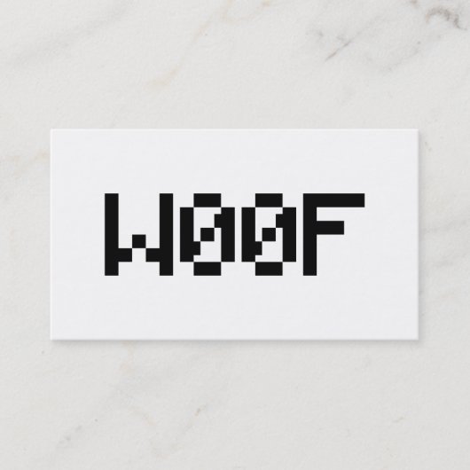 W00F [Leetspeak Animal Sounds] Visitekaartje (Voorkant)