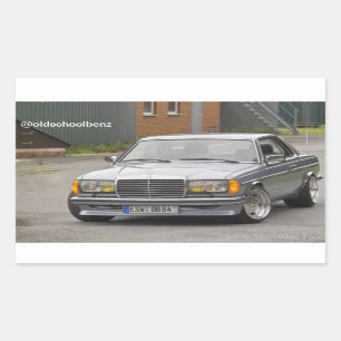 W123 C123 Coupe Mercedes Benz Rechthoekige Sticker