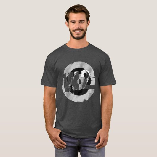W2 Band-Mannen T-shirt zwart-wit (Voorkant volledig)