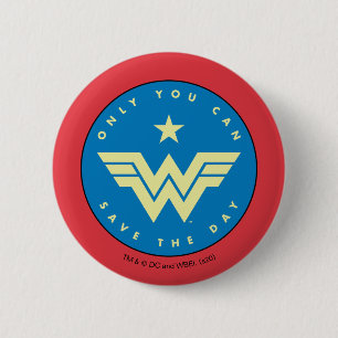 W84 Alleen Wonder-vrouw die u kunt redden Ronde Button 5,7 Cm