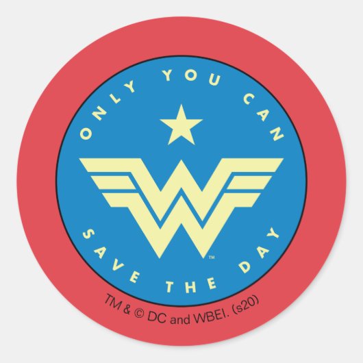 W84 | Alleen Wonder-vrouw die u kunt redden Ronde Sticker (Voorkant)