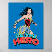 W84 | Be-the-Hero Wonder Woman Retro Comic Art Poster (Voorkant)