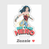 W84 | Be-the-Hero Wonder Woman Retro Comic Art Sticker (Vel)