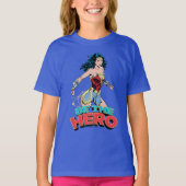 W84 | Be-the-Hero Wonder Woman Retro Comic Art T-shirt (Voorkant)