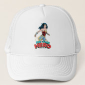 W84 | Be-the-Hero Wonder Woman Retro Comic Art Trucker Pet (Voorkant)
