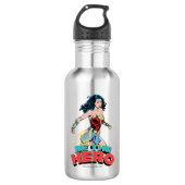 W84 | Be-the-Hero Wonder Woman Retro Comic Art Waterfles (Voorkant)