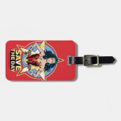 W84 | Bespaar de dag waarop de Wonder Woman Retro  Bagagelabel (Voorkant horizontaal)
