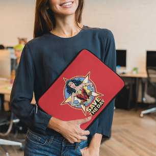 W84 Bespaar de dag waarop de Wonder Woman Retro Laptop Sleeve