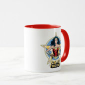 W84 | Bespaar de dag waarop de Wonder Woman Retro  Mok (Voorkant rechts)