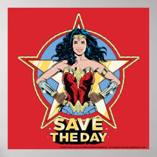 W84   Bespaar de dag waarop de Wonder Woman Retro  Poster