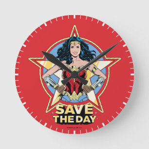 W84   Bespaar de dag waarop de Wonder Woman Retro  Ronde Klok