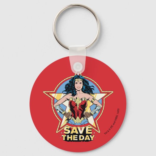 W84 | Bespaar de dag waarop de Wonder Woman Retro  Sleutelhanger (Voorkant)