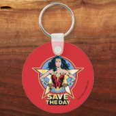 W84 | Bespaar de dag waarop de Wonder Woman Retro  Sleutelhanger (Voorkant)