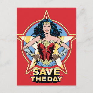 W84   Bespaar de dag waarop de Wonder Woman Retro  Uitnodiging Briefkaart