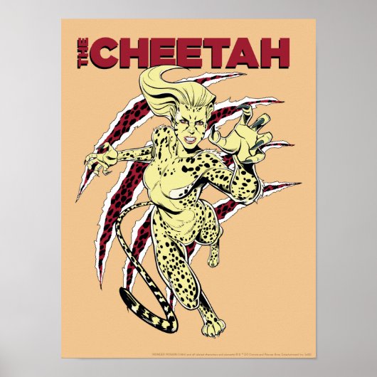 W84 | De Cheetah Retro Comic Art Poster (Voorkant)