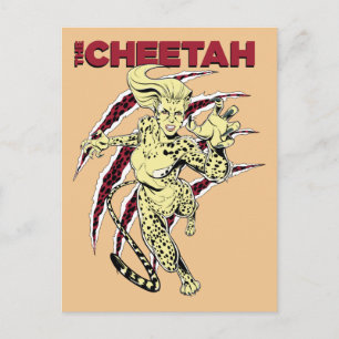 W84   De Cheetah Retro Comic Art Uitnodiging Briefkaart