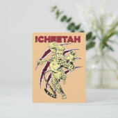 W84 | De Cheetah Retro Comic Art Uitnodiging Briefkaart (Staand voorkant)