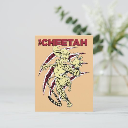 W84 | De Cheetah Retro Comic Art Uitnodiging Briefkaart (Staand voorkant)