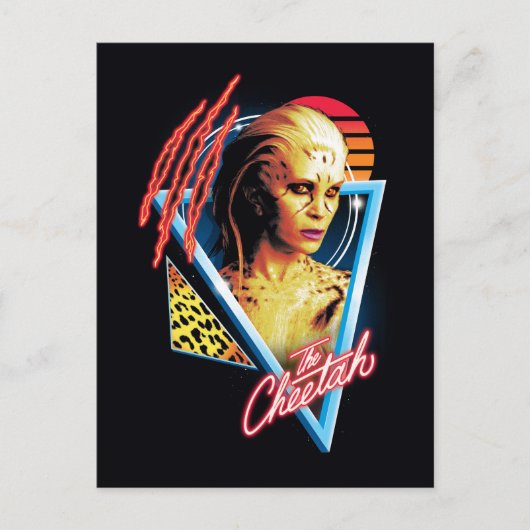 W84 | De Cheetah Retrowave-code Uitnodiging Briefkaart (Voorkant)