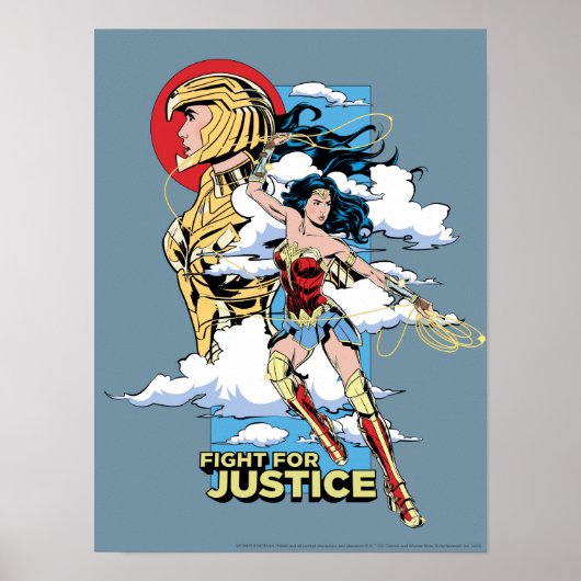 W84 | Gerechtelijke strijd voor Wonder Woman Retro Poster (Voorkant)