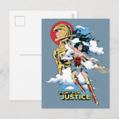 W84 | Gerechtelijke strijd voor Wonder Woman Retro Uitnodiging Briefkaart (Voorkant / Achterkant)