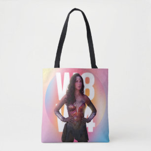 W84   Lo Fi Pastel Rainbow Wonder Woman Foto Tote Bag